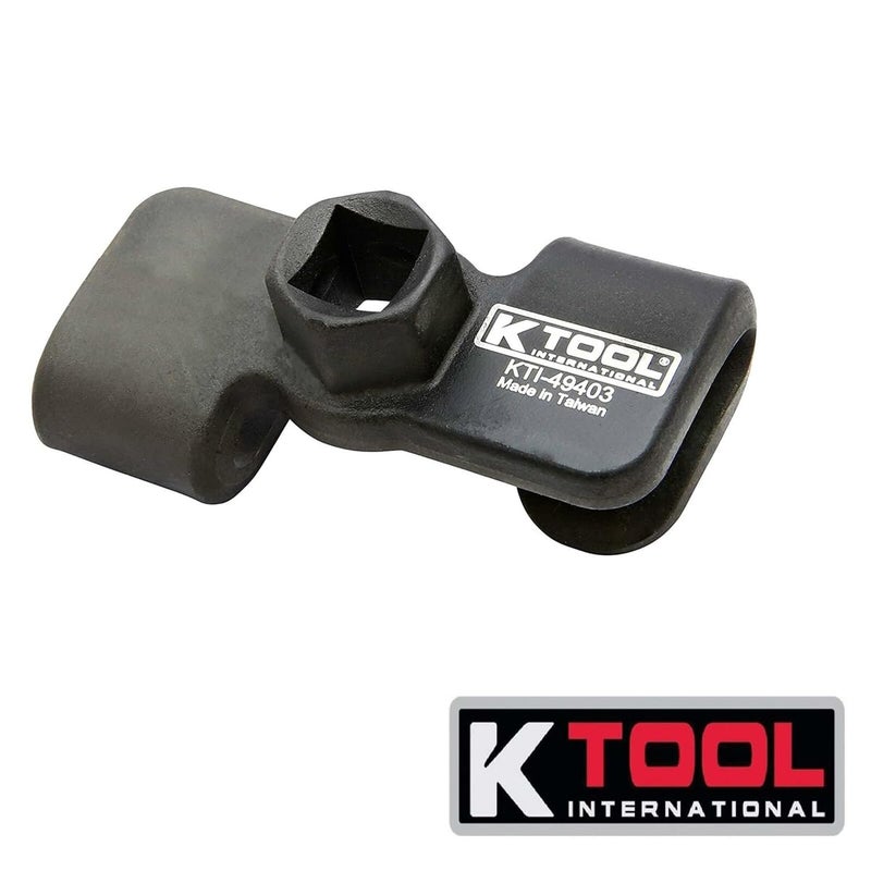 كي-تول إنترناشونال محول موسع مفتاح الربط العالمي 49403 من K Tool International 1/2 بوصة أو 21 مم هيكل سداسي الشكل مع معالجة حرارية قابلة للتمديد باللون الأسود - Image 4